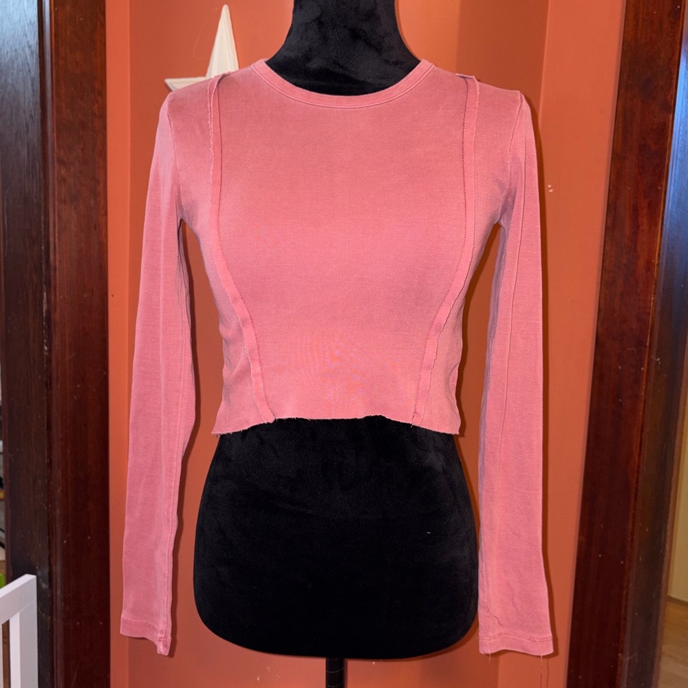 Forever 21 Mauve Pink Long-Sleeve crop top